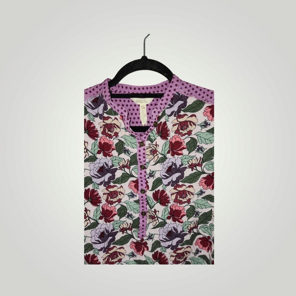 Matilda Jane MJ Women’s XS Purple Floral Long Sleeve Cute Top Blouse Shirt - Picture 3 of 9